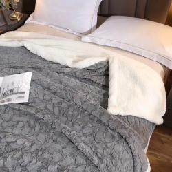 پتو گوسفندی طرح سنگ 2نفره