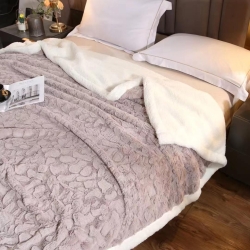 پتو گوسفندی طرح سنگ 2نفره