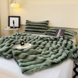 پتو لحافی راه راه 2 نفره با 2 عدد روبالشت 