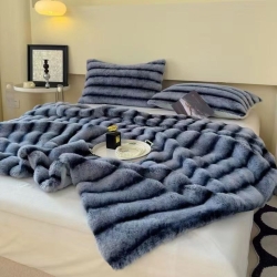 پتو لحافی راه راه 2 نفره با 2 عدد روبالشت 