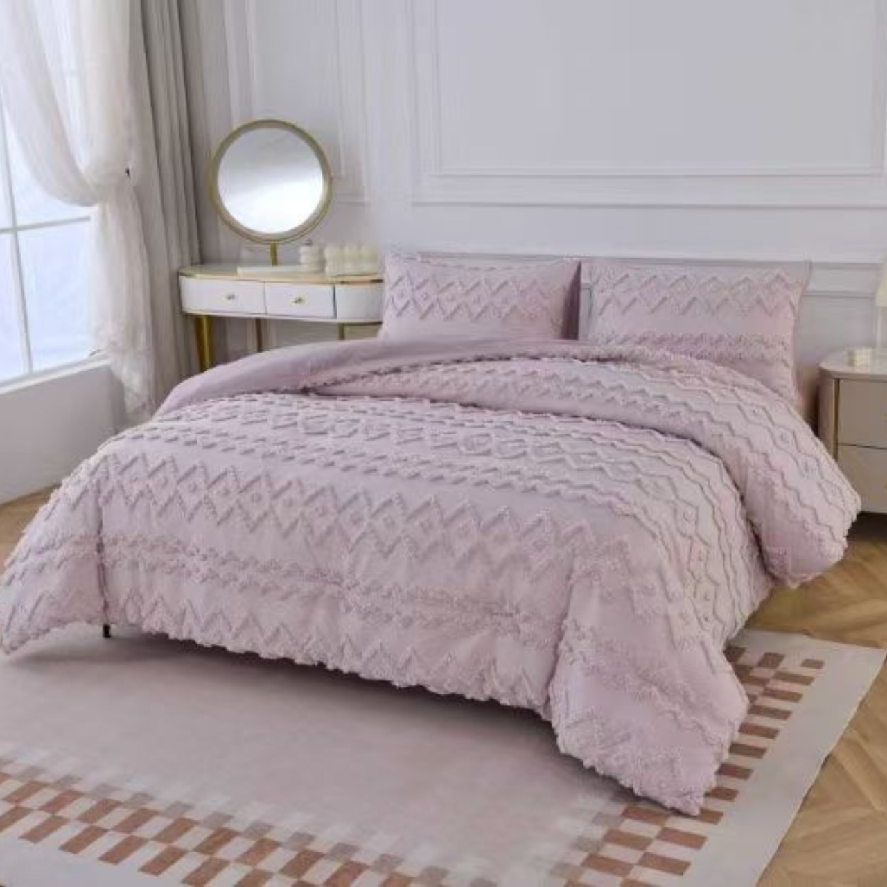 روتختی1 نفره برجسته بوهو 4 تیکه طرح زیگ زاگ