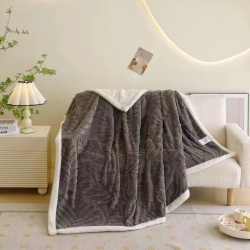 پتو گوسفندی 2نفره طرح برگ