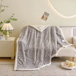 پتو گوسفندی 2نفره طرح برگ