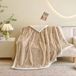 پتو گوسفندی 2نفره طرح برگ