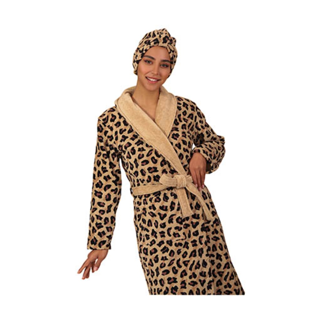 حوله پالتویی طرح پلنگی