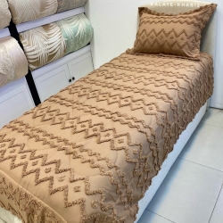 روتختی1 نفره برجسته بوهو 4 تیکه طرح زیگ زاگ قهوه ای