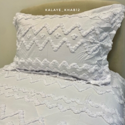 روتختی1 نفره برجسته بوهو 4 تیکه طرح زیگ زاگ سفید