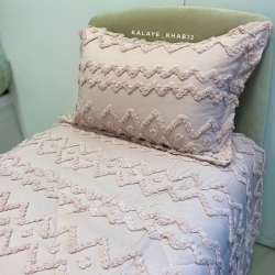 روتختی1 نفره برجسته بوهو 4 تیکه طرح زیگ زاگ صورتی