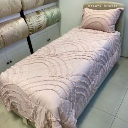 روتختی1 نفره برجسته بوهو 4 تیکه طرح نیم دایره صورتی