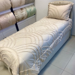 روتختی1 نفره برجسته بوهو 4 تیکه طرح نیم دایره کرم