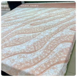 پتو لاکچری 2نفره طرح دار دندون موشی نارنجی