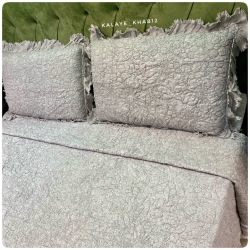 روتختی 2نفره بهاره چین دار کاغذی 3 تیکه طوسی 