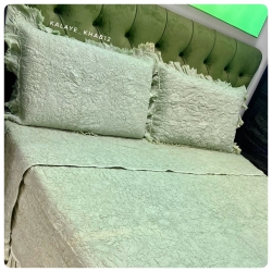 روتختی 2نفره بهاره چین دار کاغذی 3 تیکه سبز