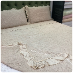 روتختی 2نفره بهاره چین دار کاغذی 3 تیکه کرم 