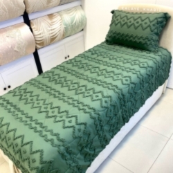 روتختی 2نفره برجسته بوهو 6 تیکه طرح زیگ زاگ سبز