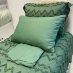 روتختی 2نفره برجسته بوهو 6 تیکه طرح زیگ زاگ سبز