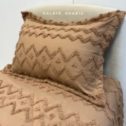 روتختی2 نفره برجسته بوهو 6 تیکه طرح زیگ زاگ قهوه ای