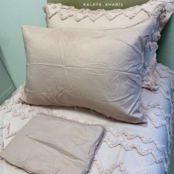 روتختی2 نفره برجسته بوهو 6 تیکه طرح زیگ زاگ صورتی