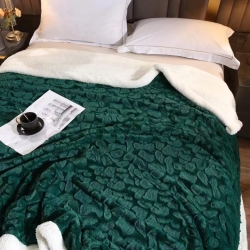 پتو گوسفندی طرح سنگ 2نفره سبز