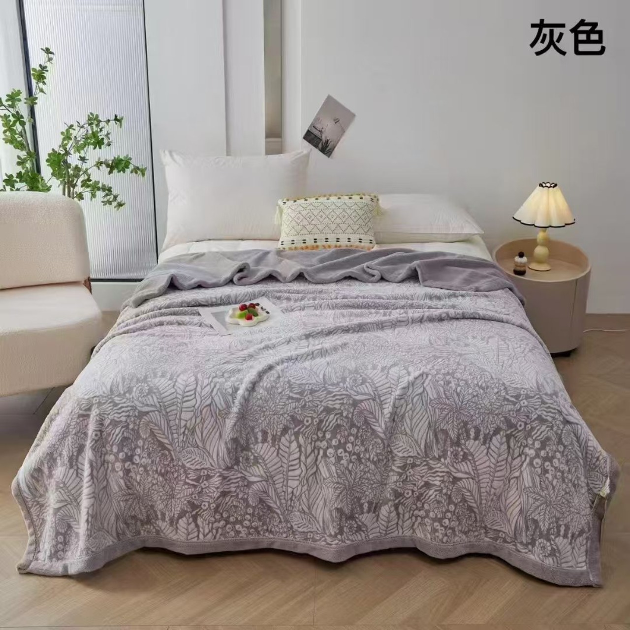 پتو گوسفندی ضخیم طرحدار 2نفره یاسی