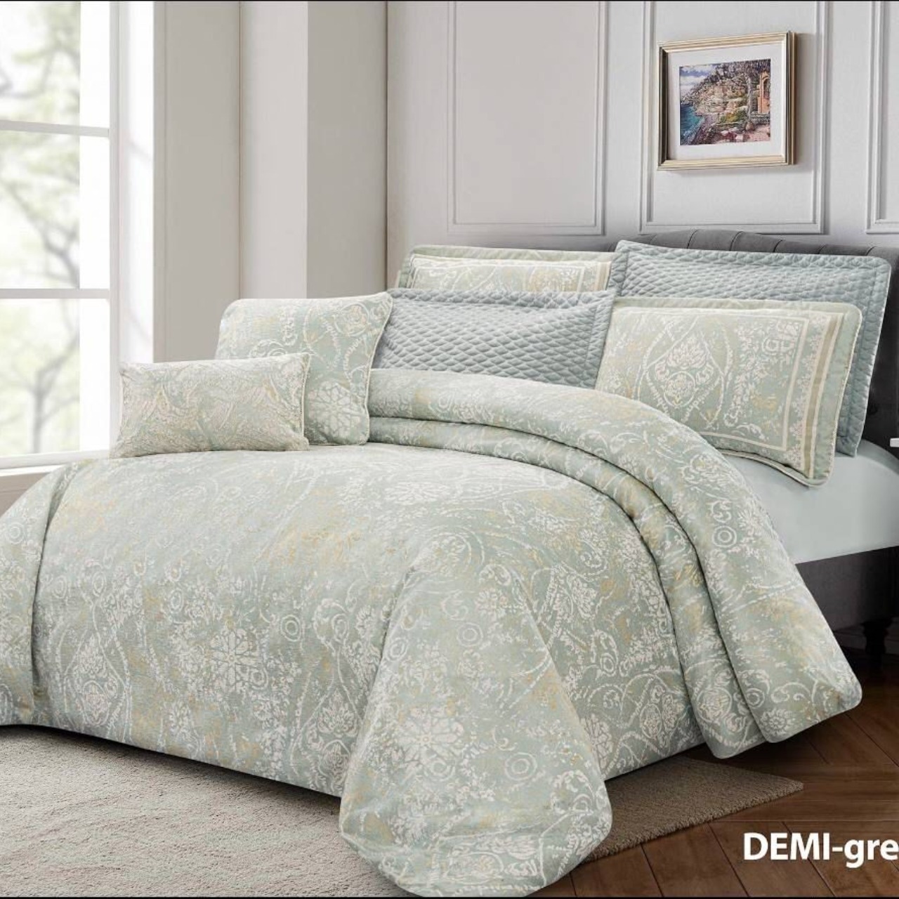 روتختی ژاکارد طرح دمی سبز