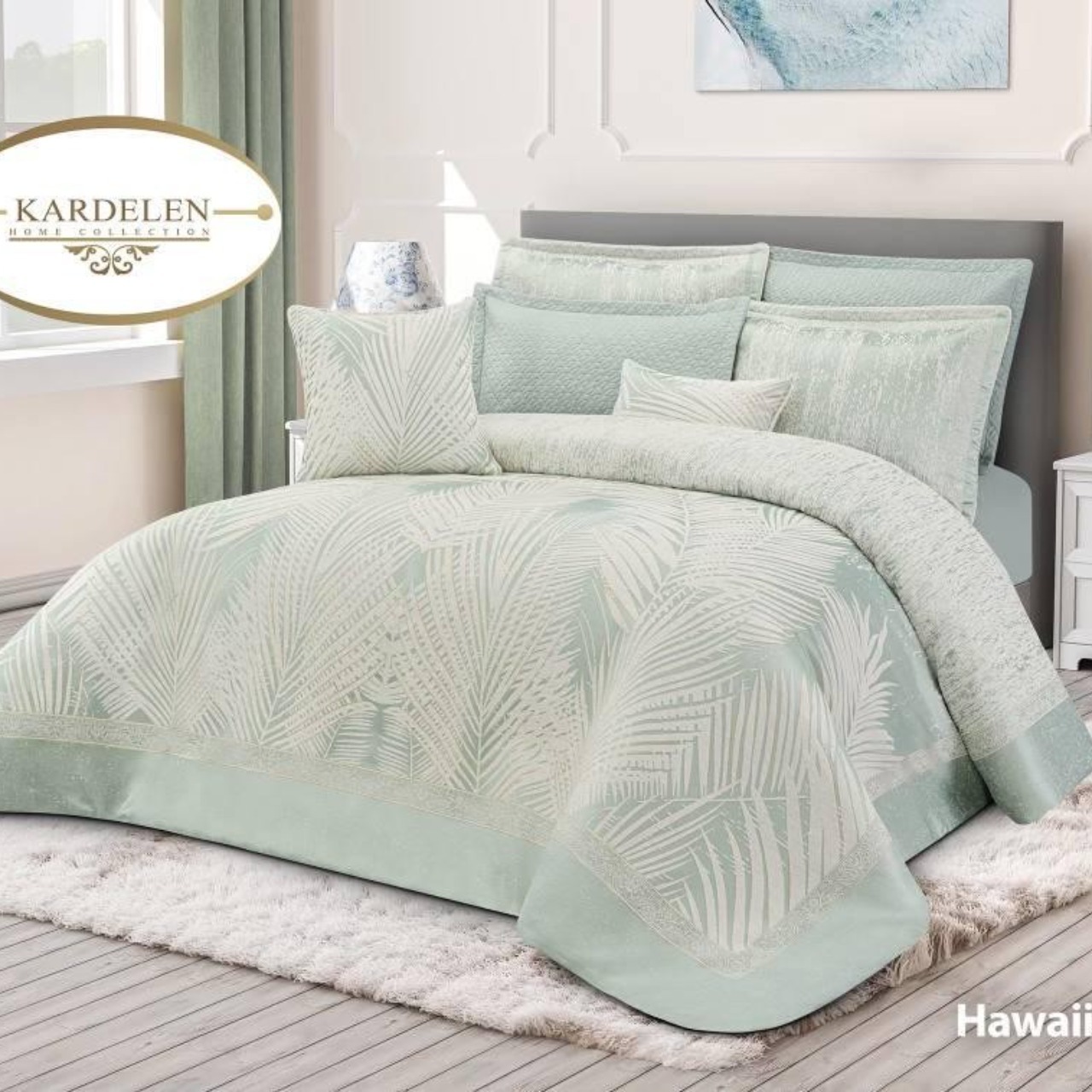 روتختی ژاکارد طرح هاوایی سبز