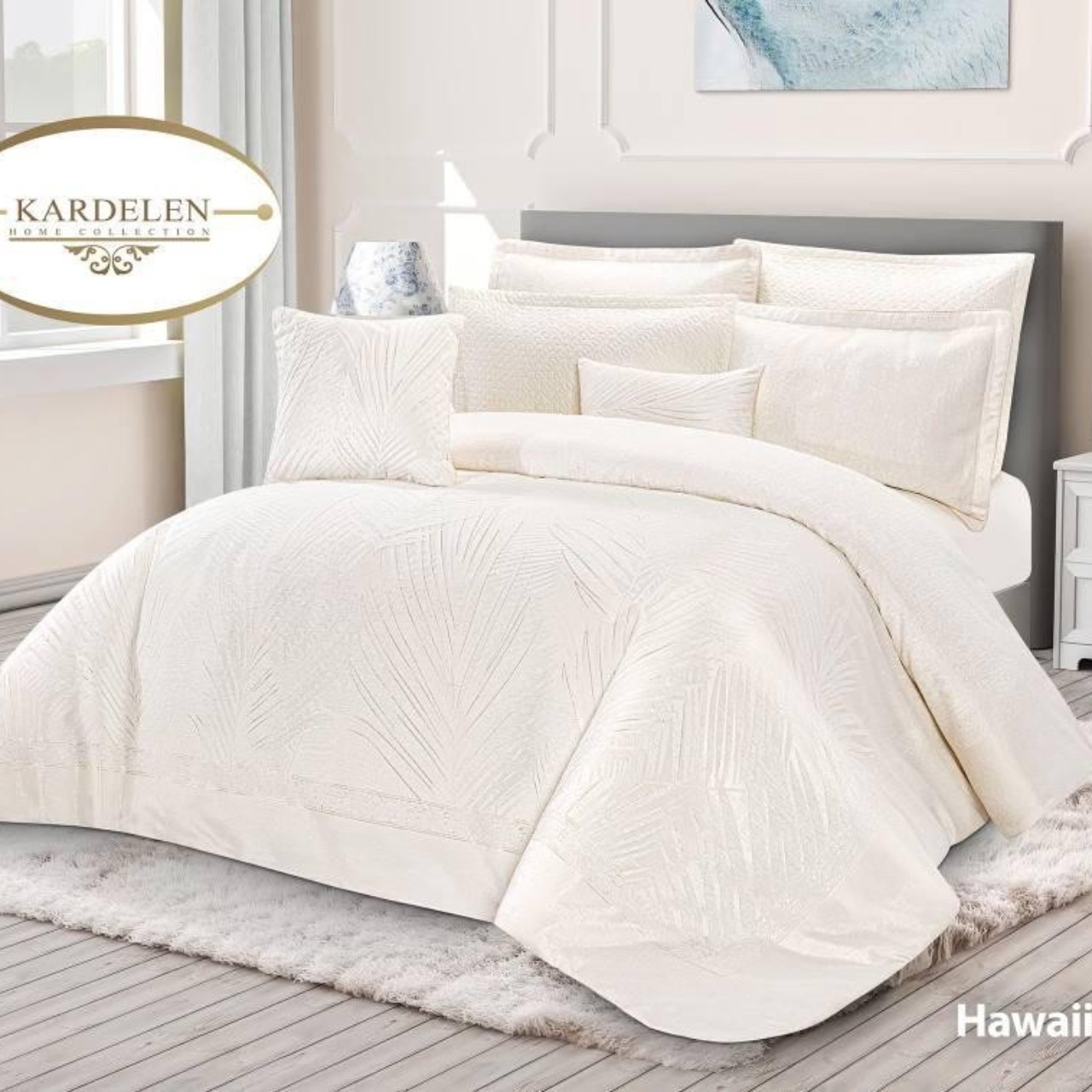 روتختی ژاکارد طرح هاوایی کرم