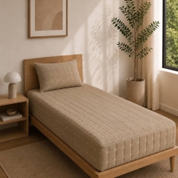 روتختی مخمل حوله ای کرم خاکی سایز  120